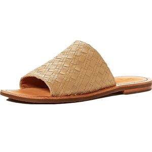 Frye Robin Woven Women Slide Sandal Cream/ Tan 9M‎